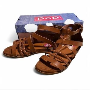 Pop Gladiator Sandals Boho Festival Spring Summer Strappy Fairy Cottage Whimsy